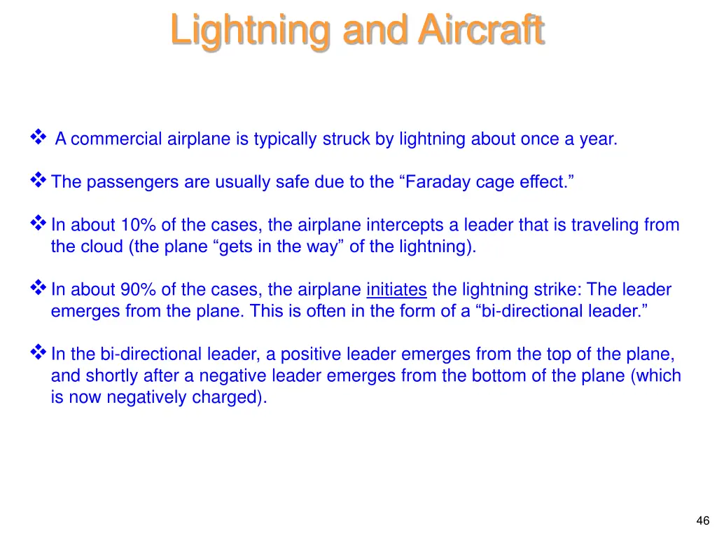 lightning and aircraft