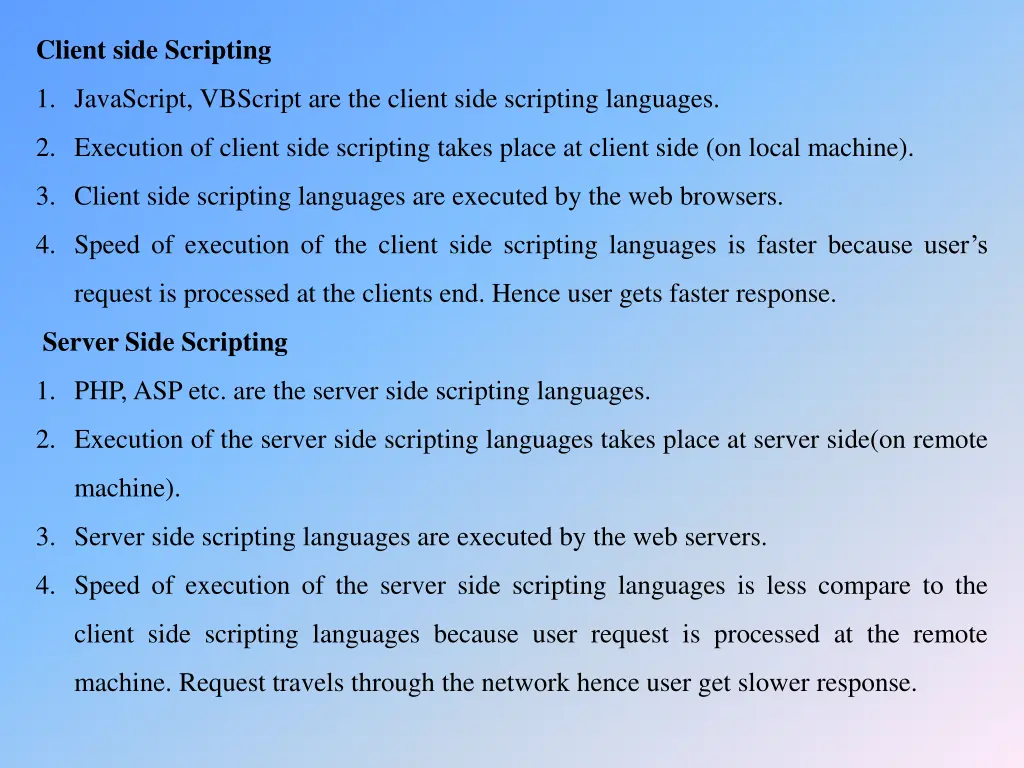 client side scripting