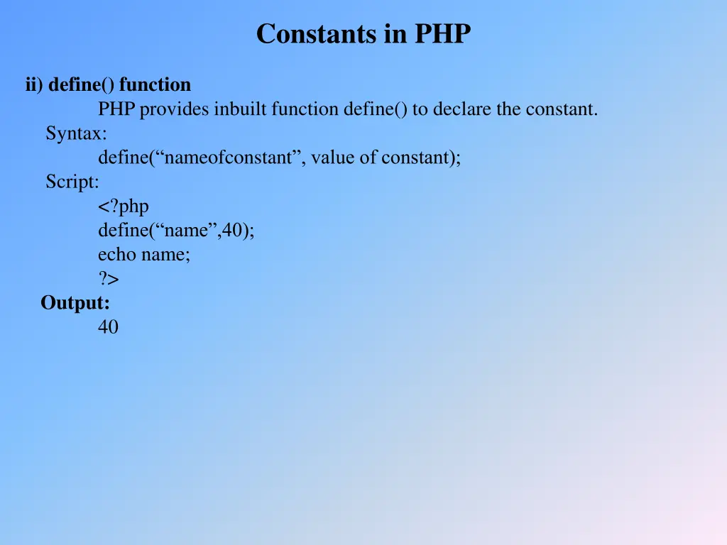 constants in php 1