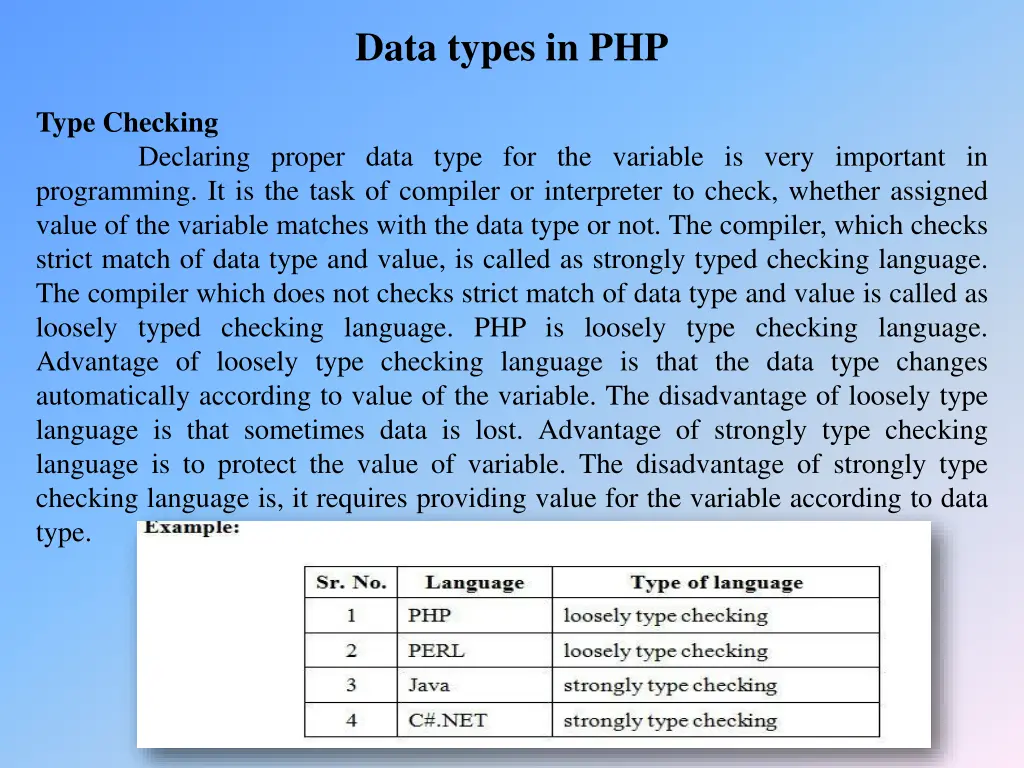 data types in php 3