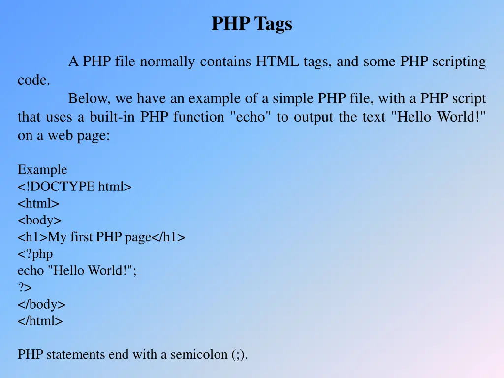 php tags 1