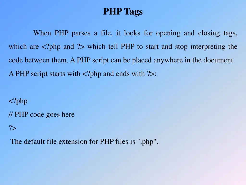 php tags