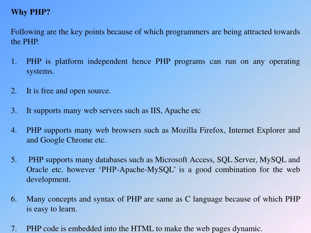 why php