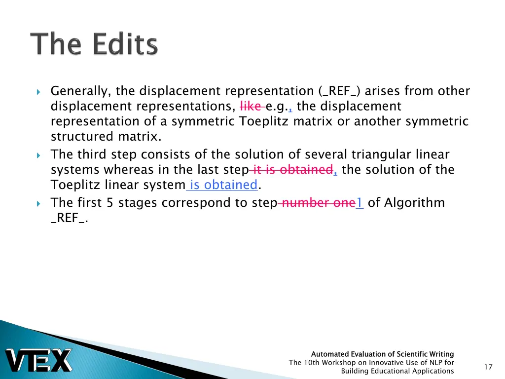 generally the displacement representation