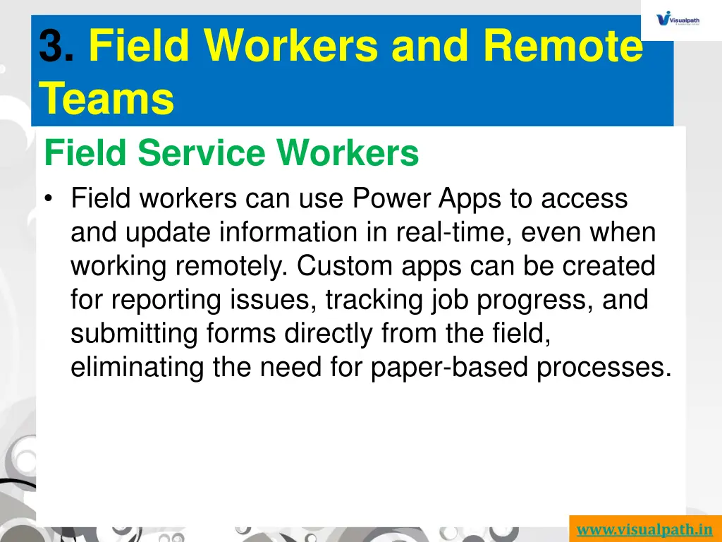 3 field workers and remote teams field service