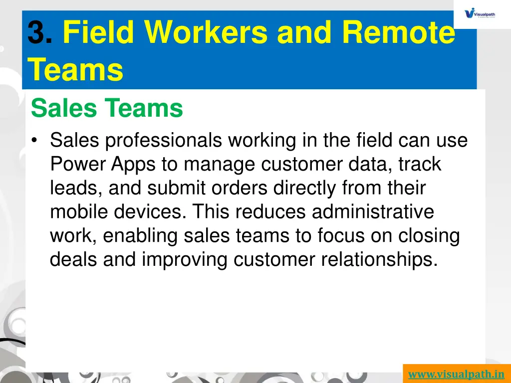 3 field workers and remote teams sales teams