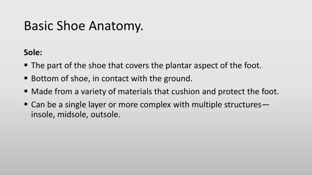 basic shoe anatomy