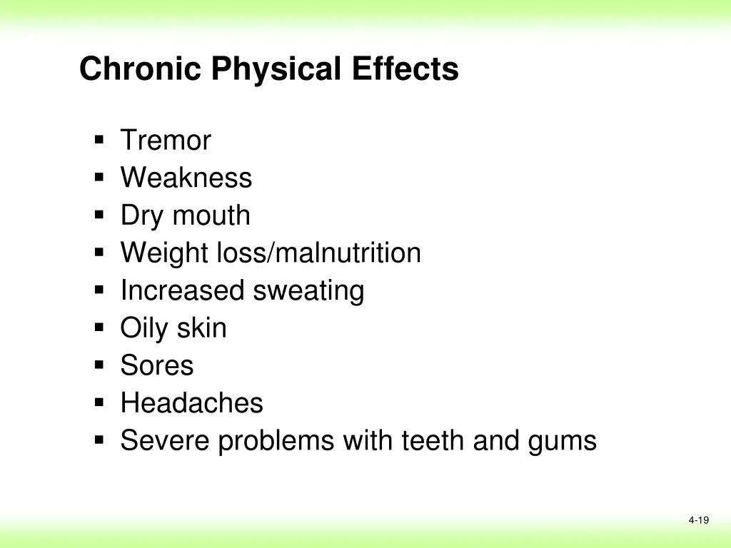 chronic physical effects