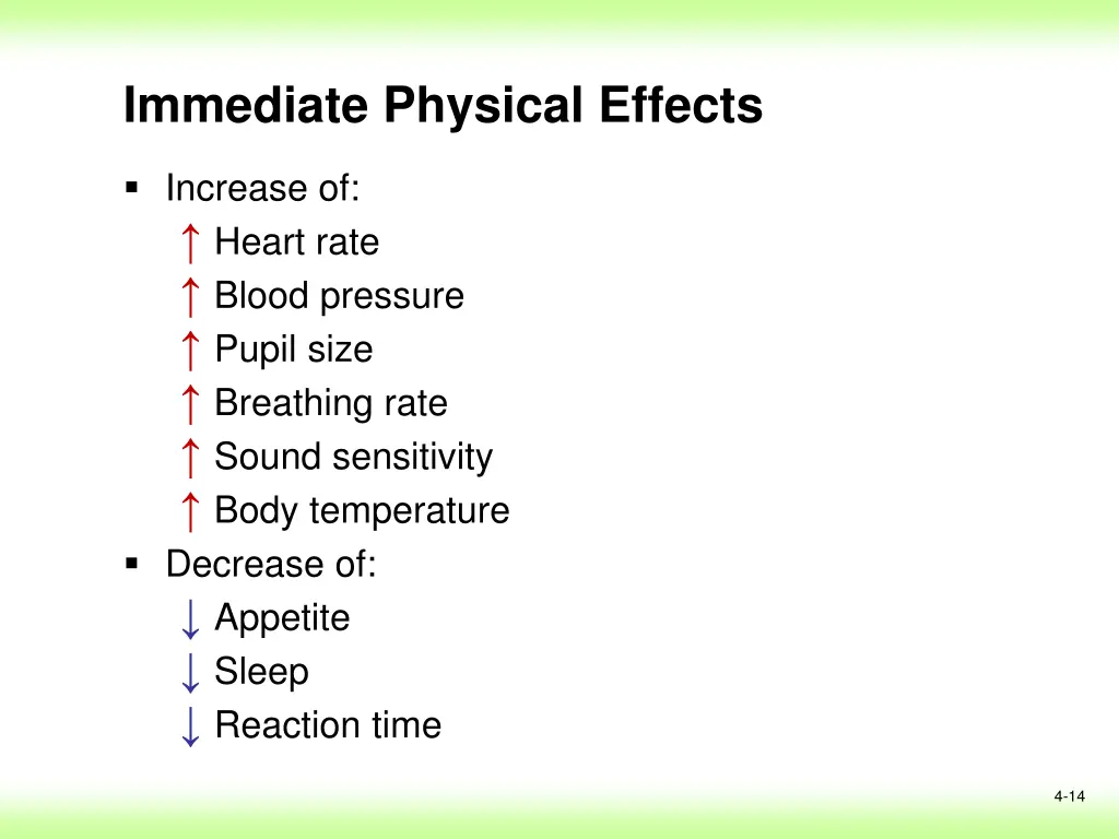 immediate physical effects