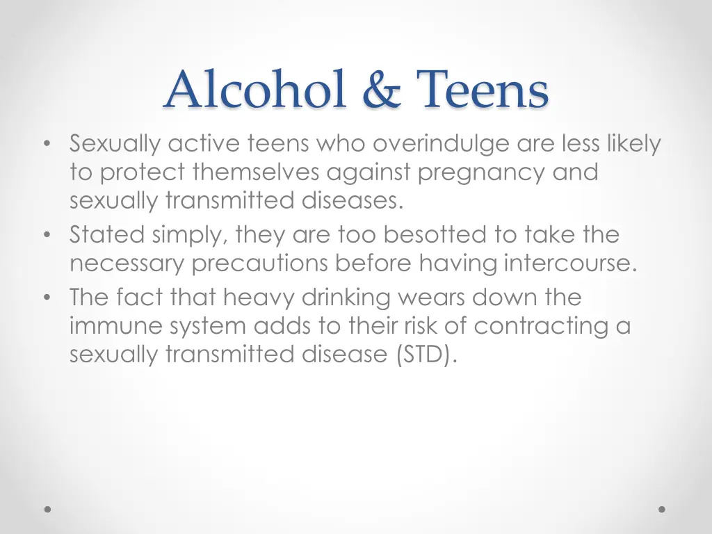 alcohol teens sexually active teens