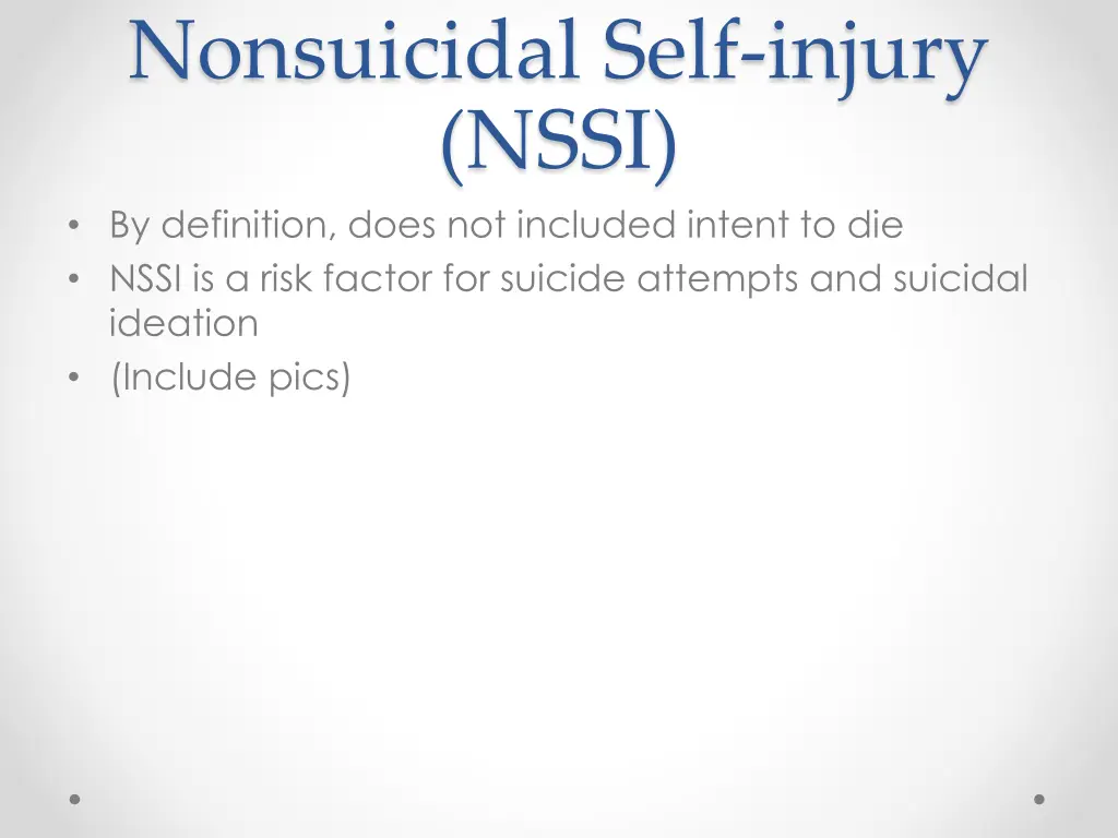 nonsuicidal self injury nssi by definition does