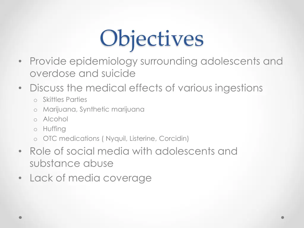 objectives