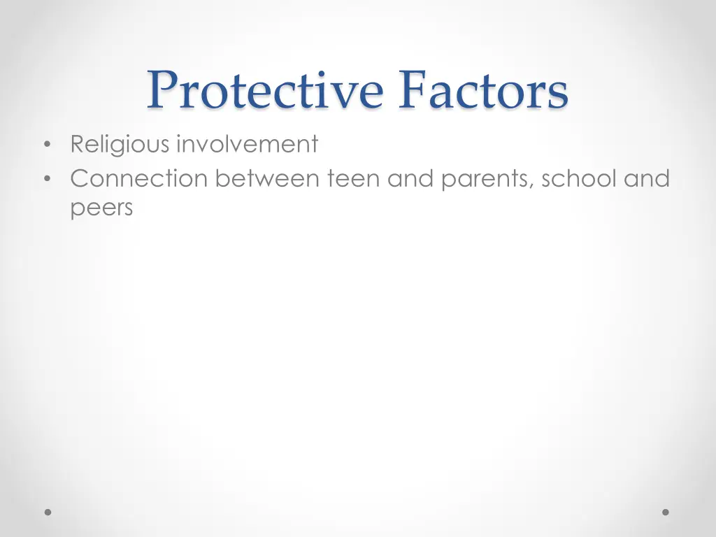 protective factors religious involvement