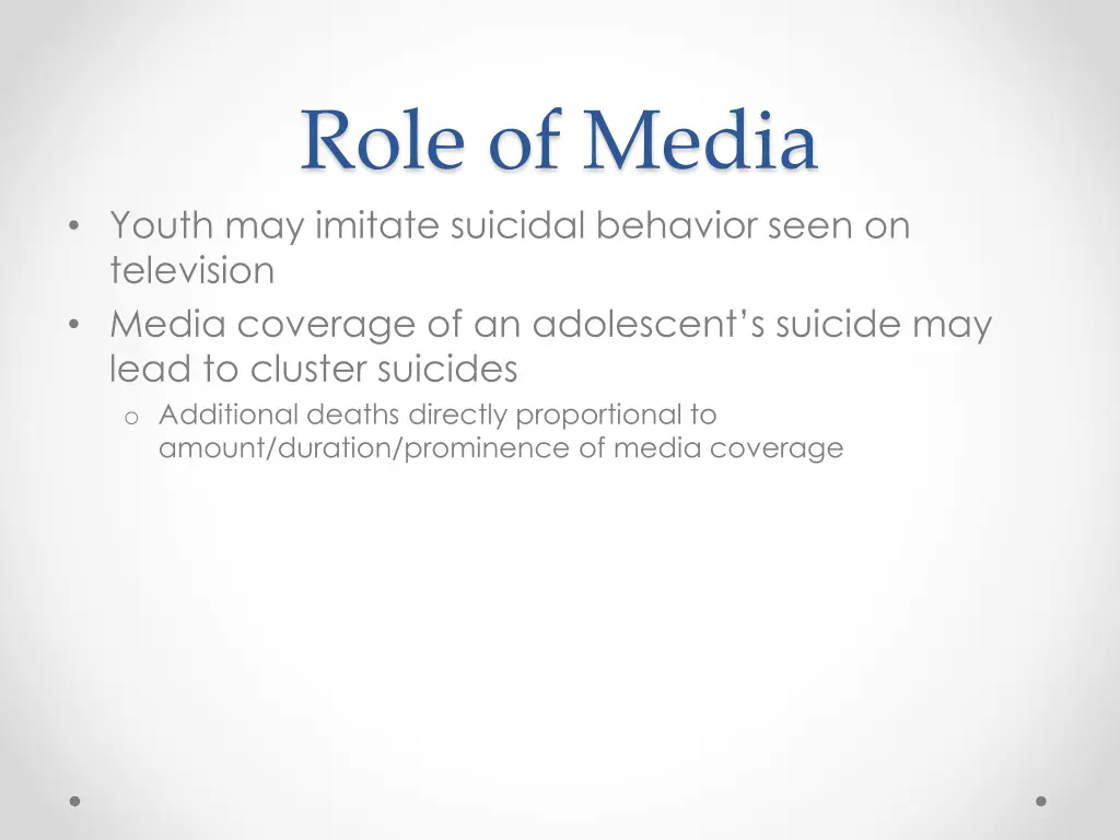 role of media youth may imitate suicidal behavior