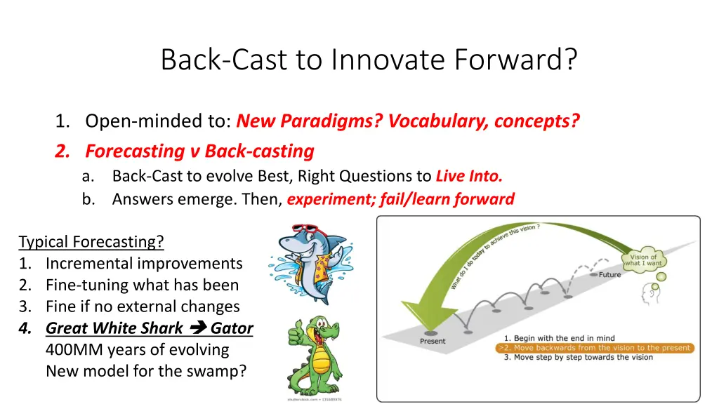 back cast to innovate forward