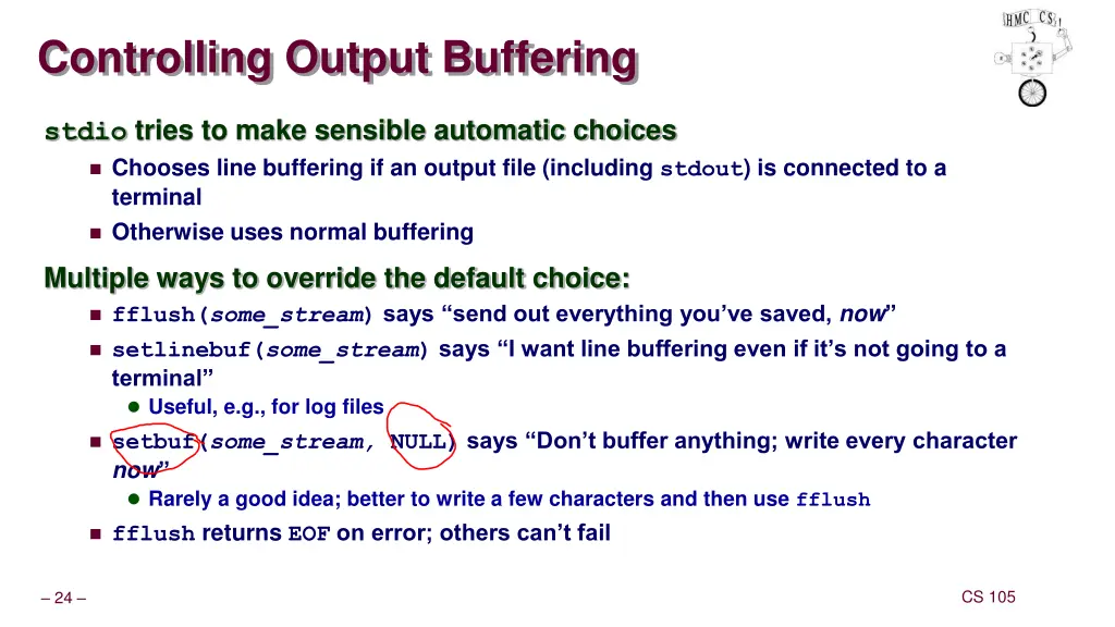 controlling output buffering