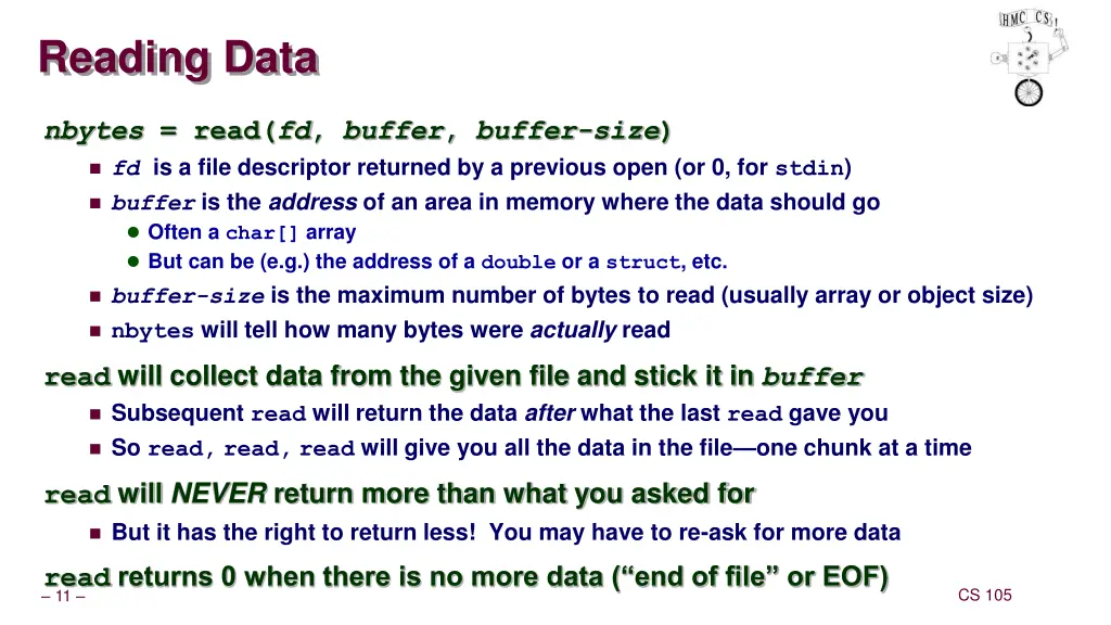 reading data