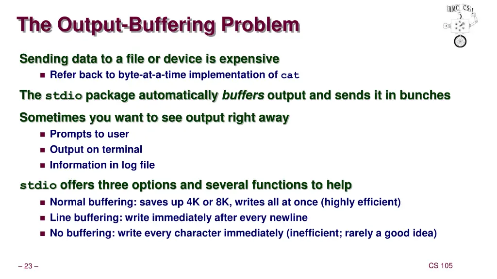 the output buffering problem