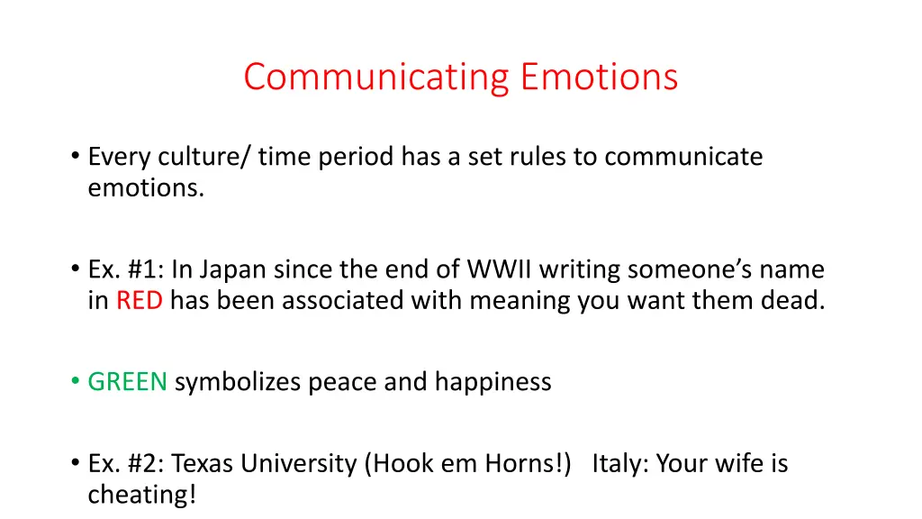 communicating emotions