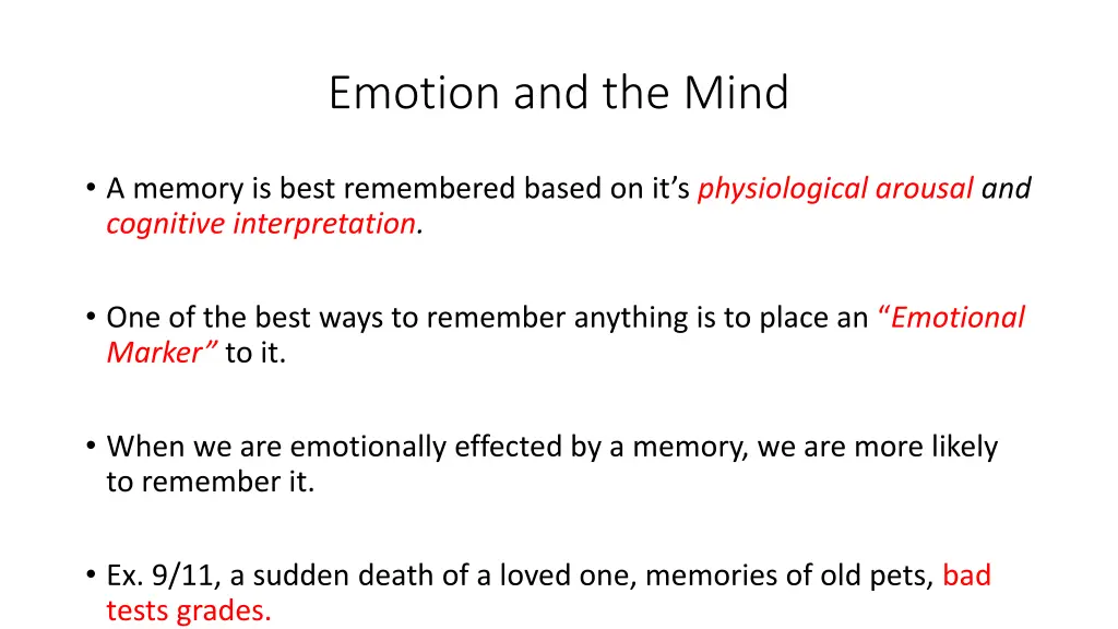 emotion and the mind