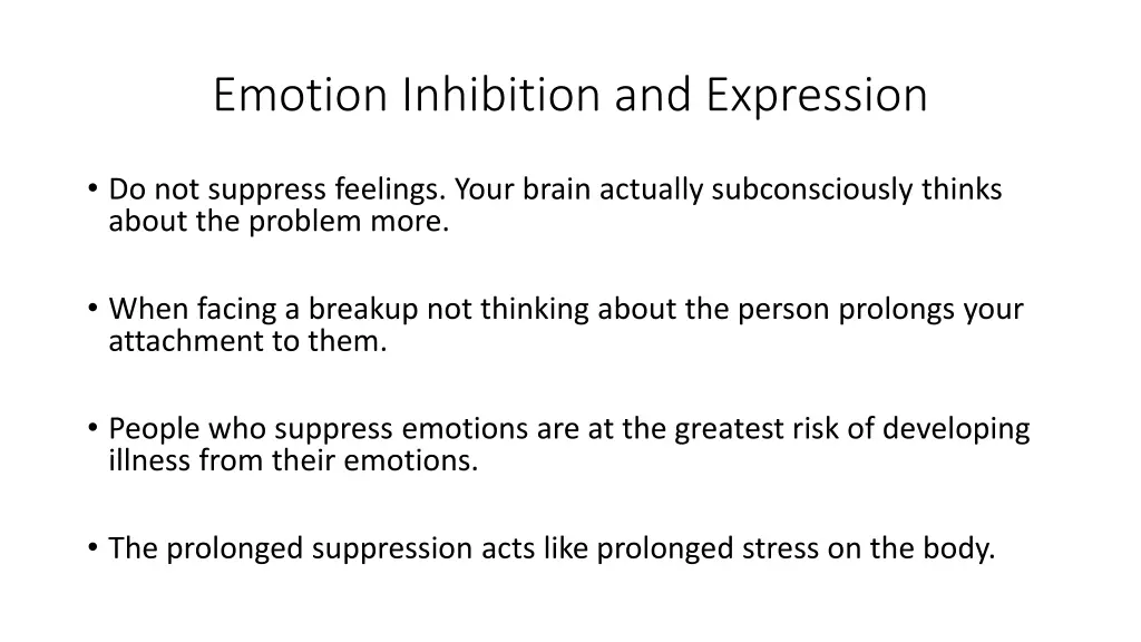 emotion inhibition and expression