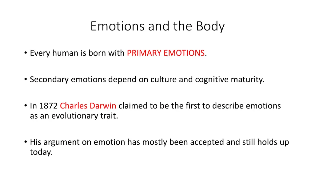 emotions and the body