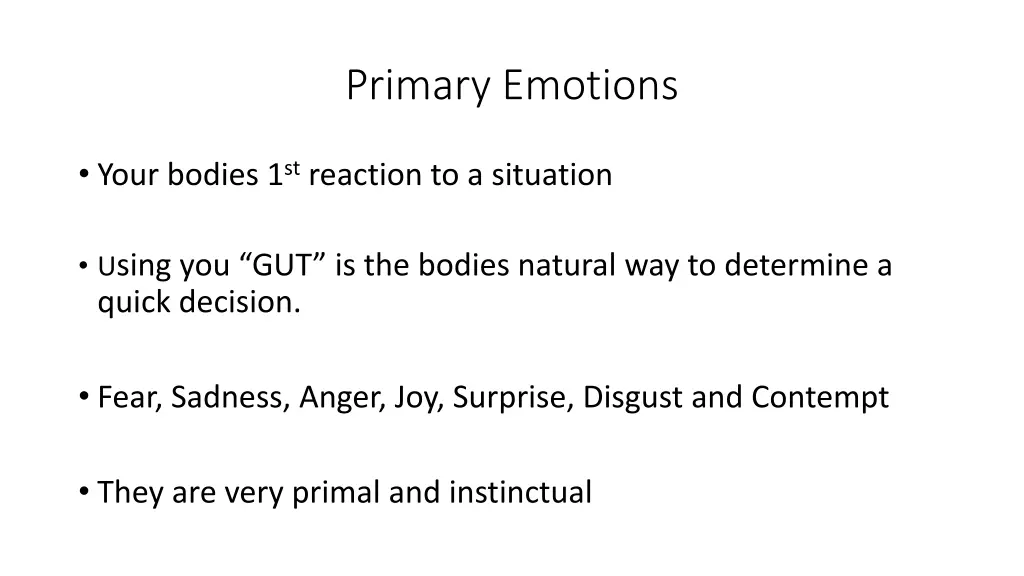 primary emotions