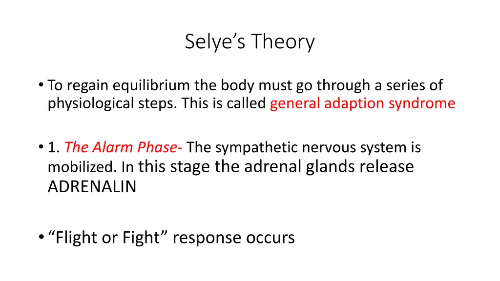 selye s theory