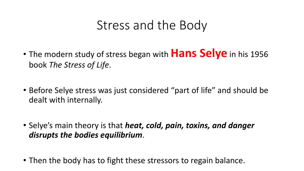 stress and the body