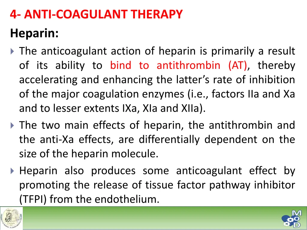 4 anti coagulant therapy heparin 1