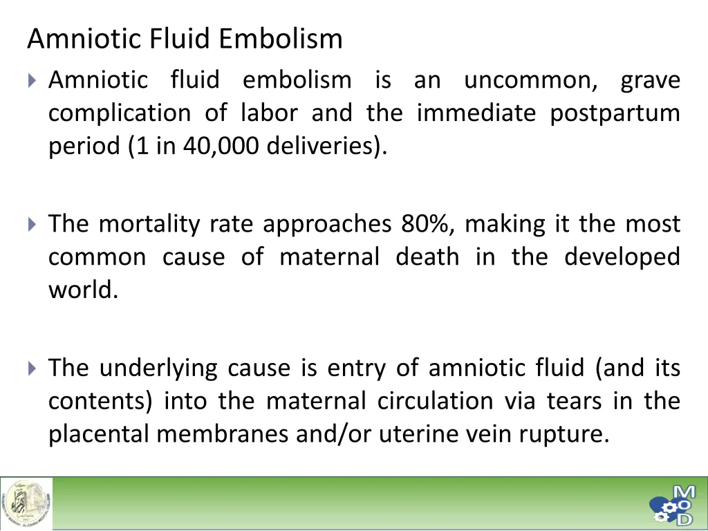 amniotic fluid embolism