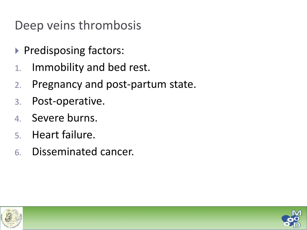 deep veins thrombosis