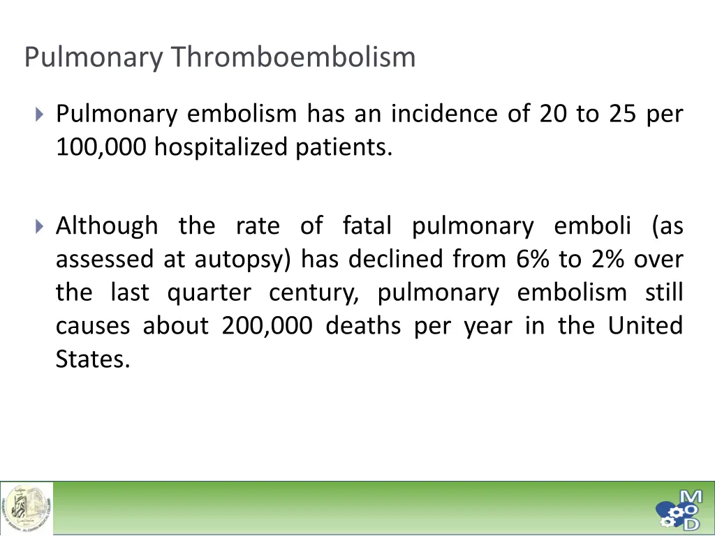 pulmonary thromboembolism