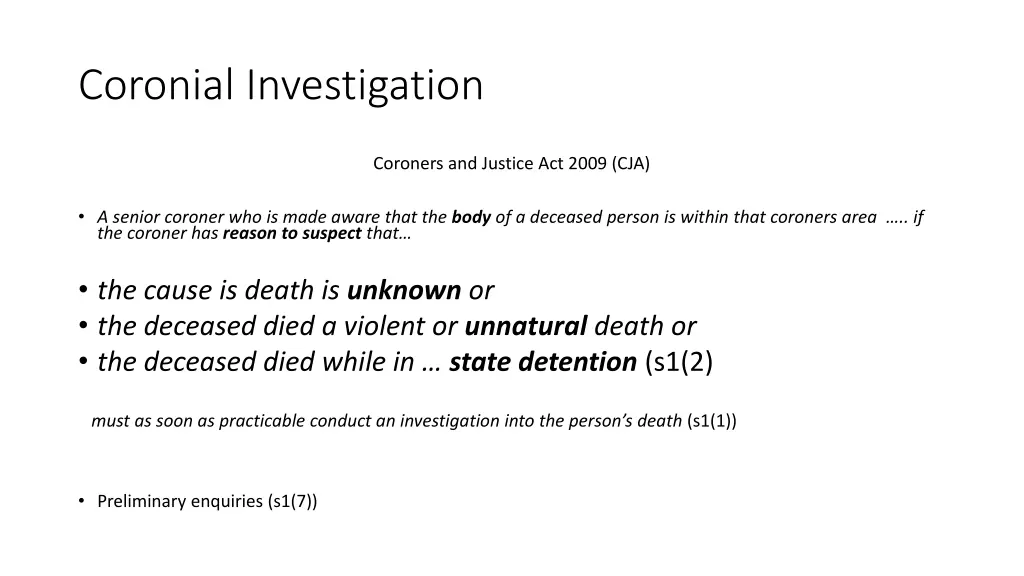 coronial investigation