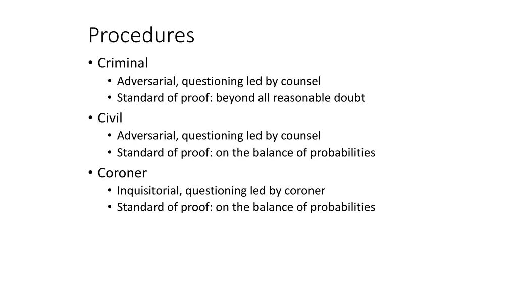 procedures criminal adversarial questioning