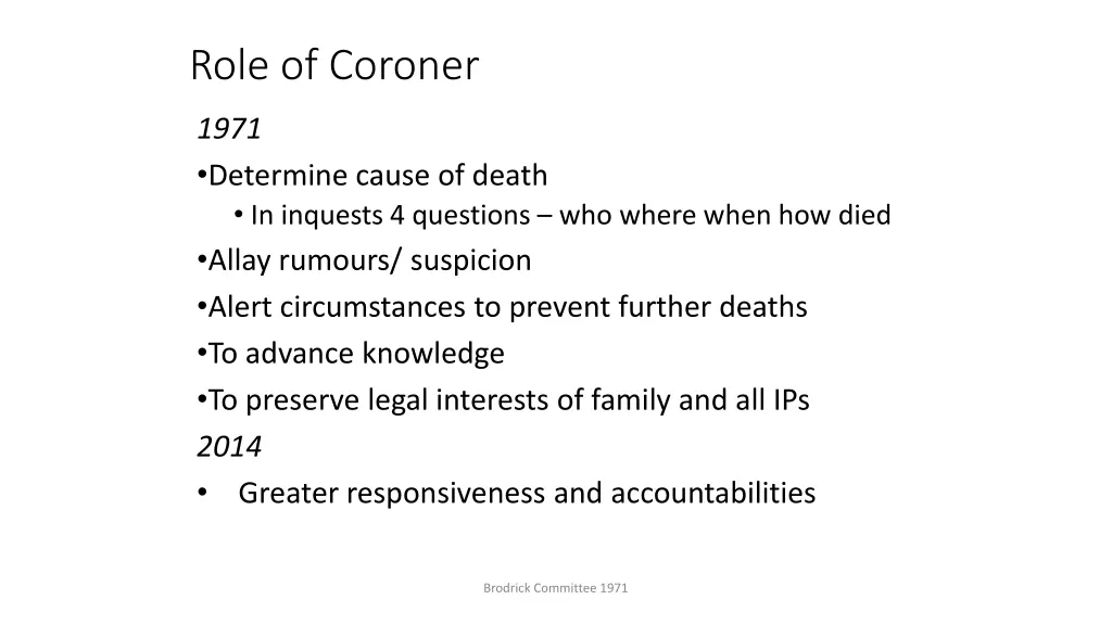 role of coroner