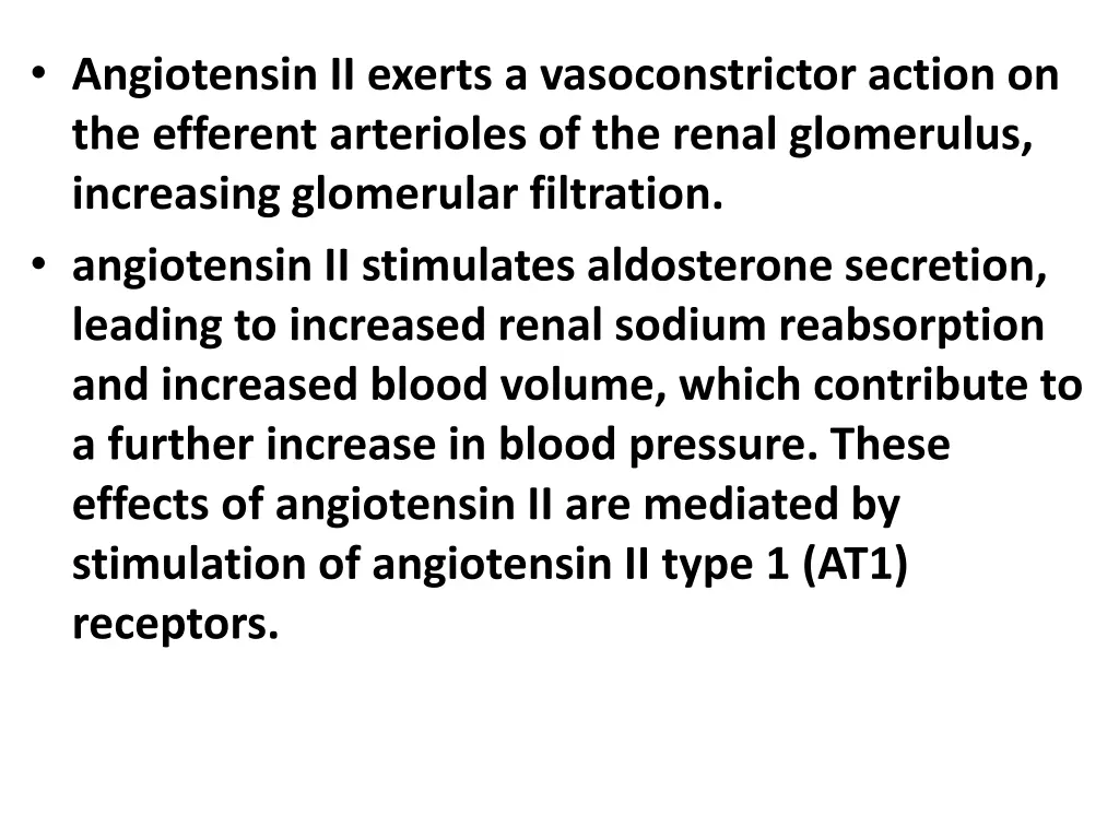 angiotensin ii exerts a vasoconstrictor action