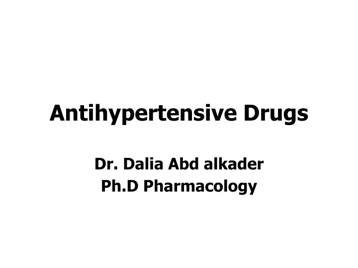 antihypertensive drugs