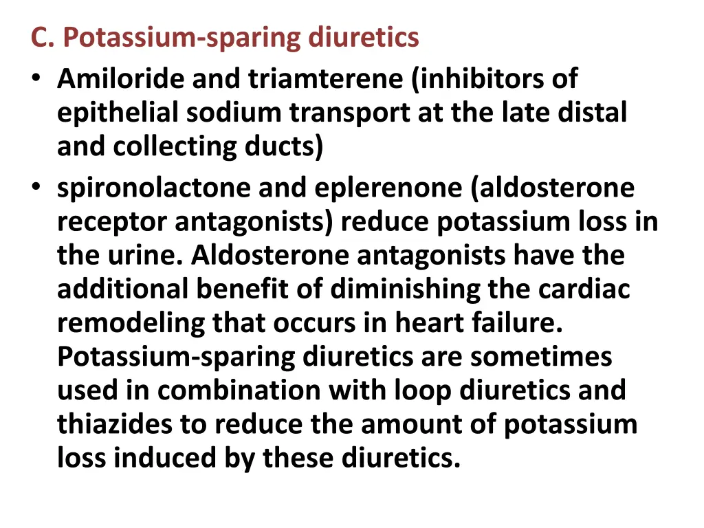 c potassium sparing diuretics amiloride