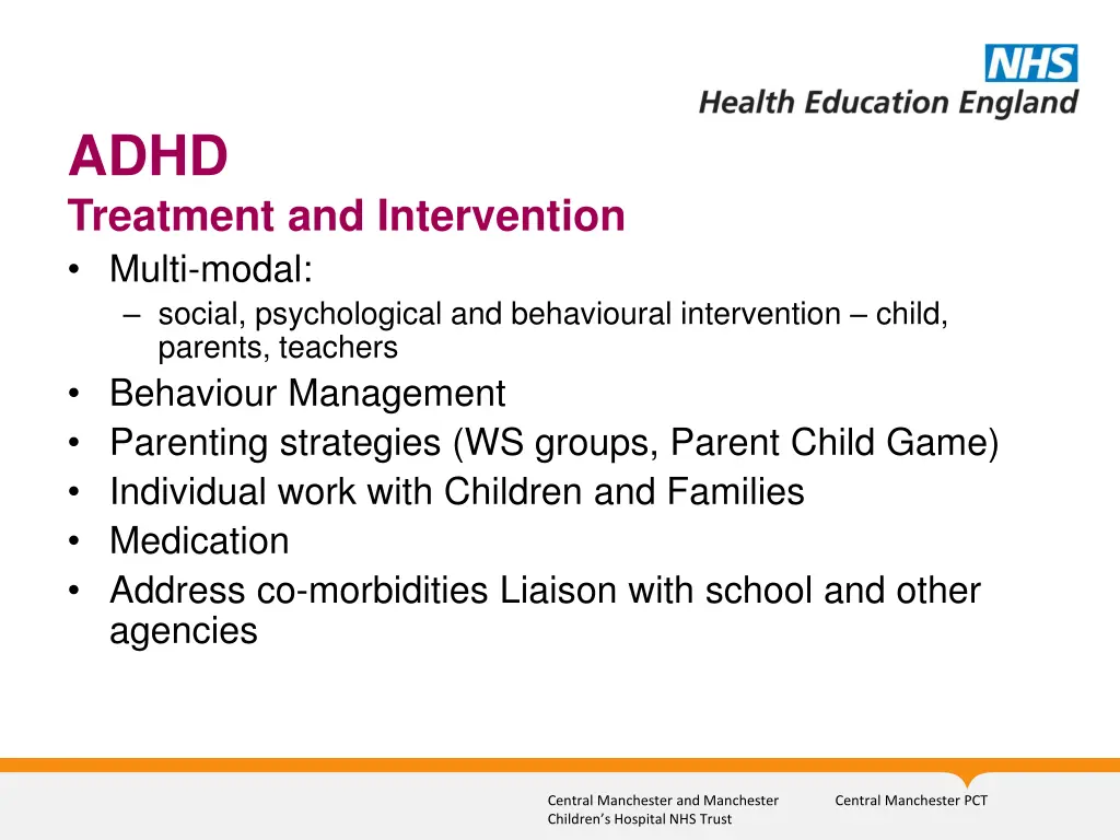 adhd treatment and intervention