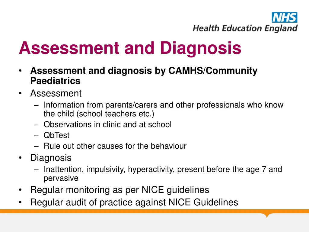 assessment and diagnosis