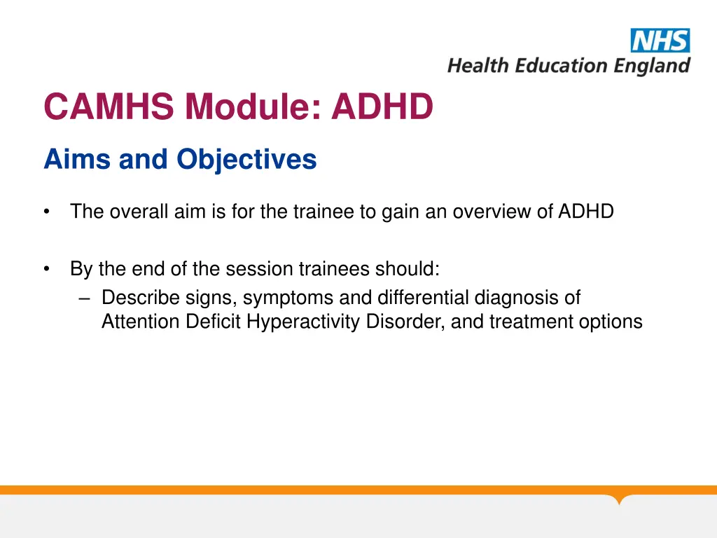 camhs module adhd