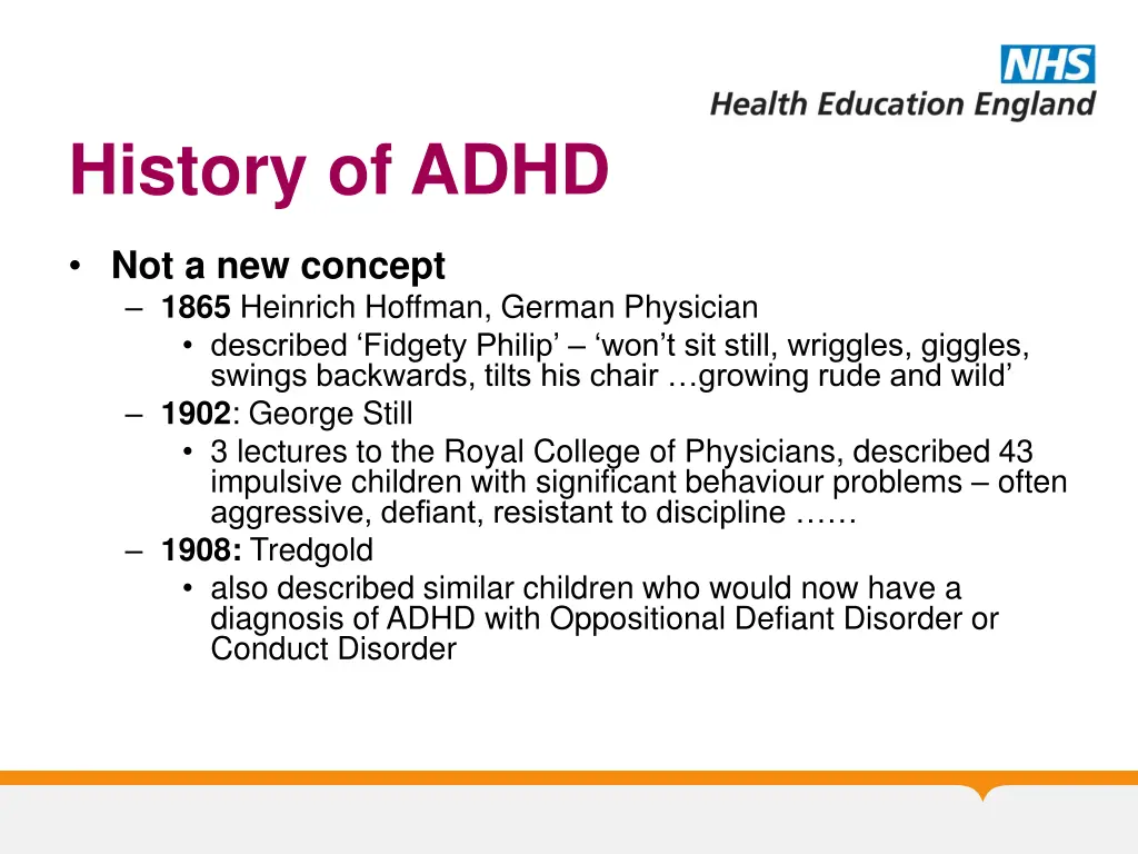 history of adhd