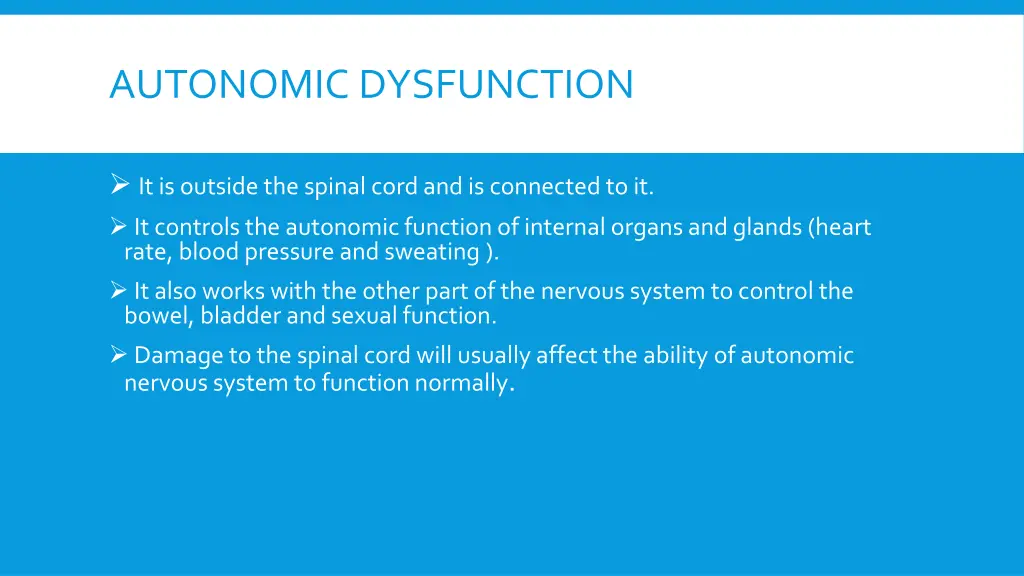 autonomic dysfunction