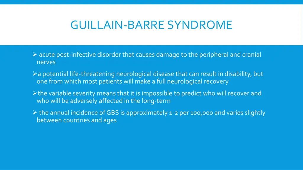 guillain barre syndrome