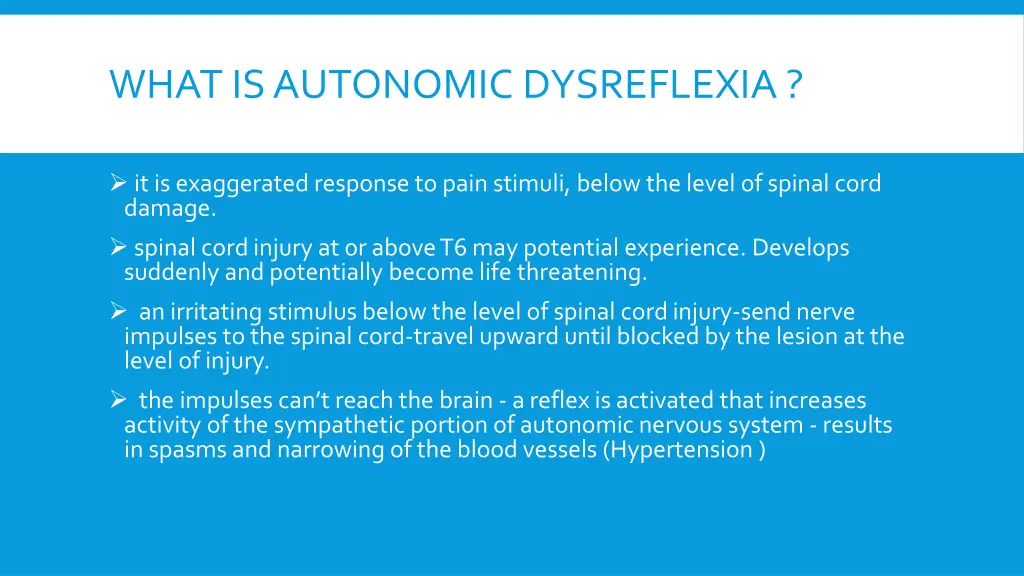 what is autonomic dysreflexia