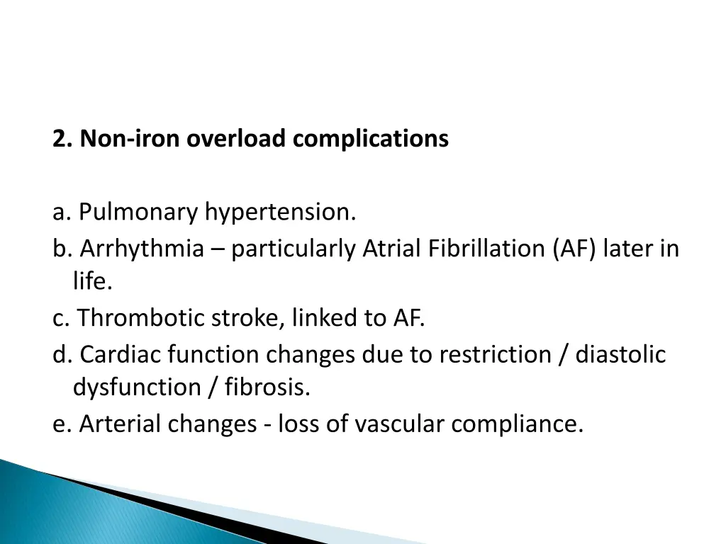 2 non iron overload complications