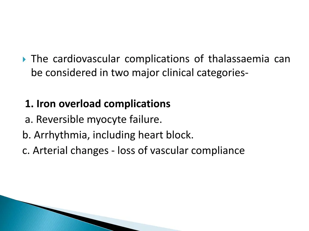 the cardiovascular complications of thalassaemia