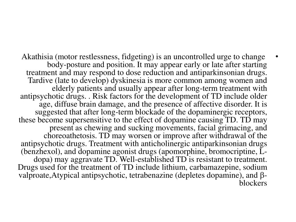 akathisia motor restlessness fidgeting