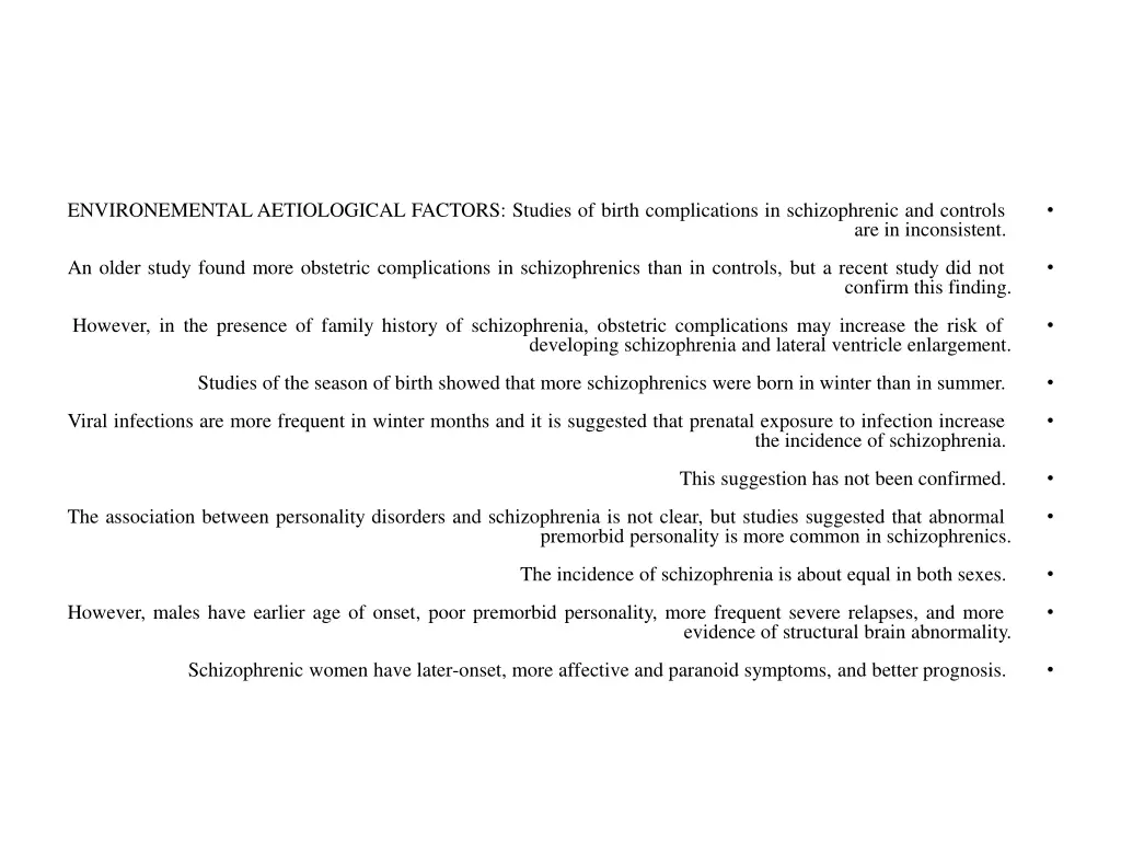 environemental aetiological factors studies